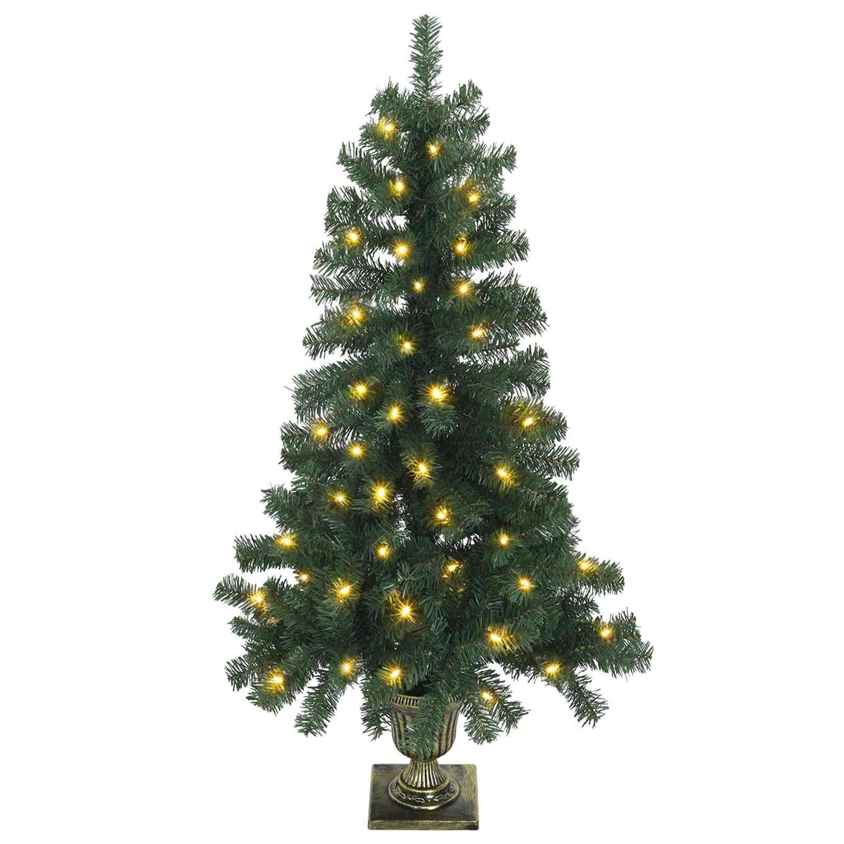 Mini božićno drvce 120 cm 100 LED lampica Topla bijela PVC