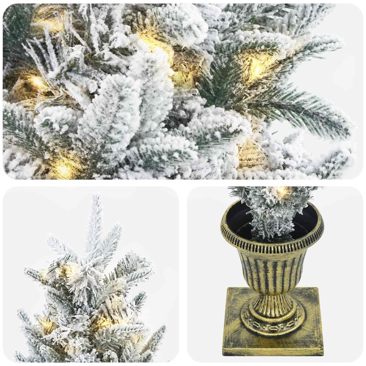 Mini božićno drvce 120 cm 100 LED lampica Topla bijela PVC i PE