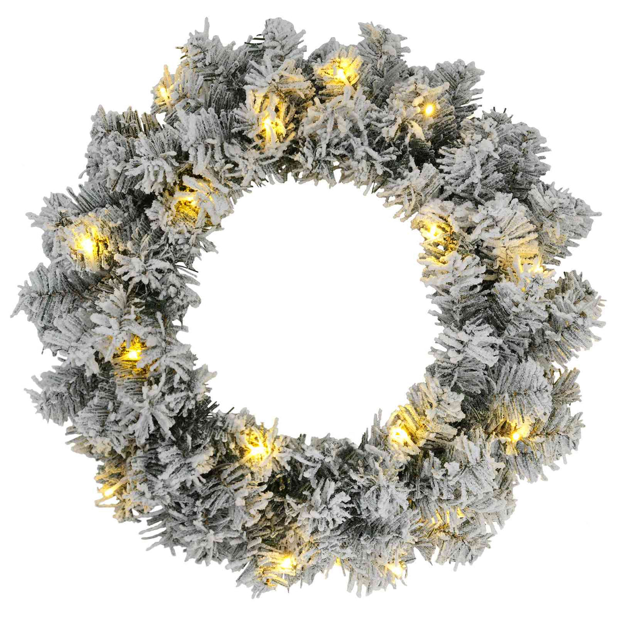 Božićni vijenac Zelena i bijela Ø 30 cm PVC 25 LED lampica