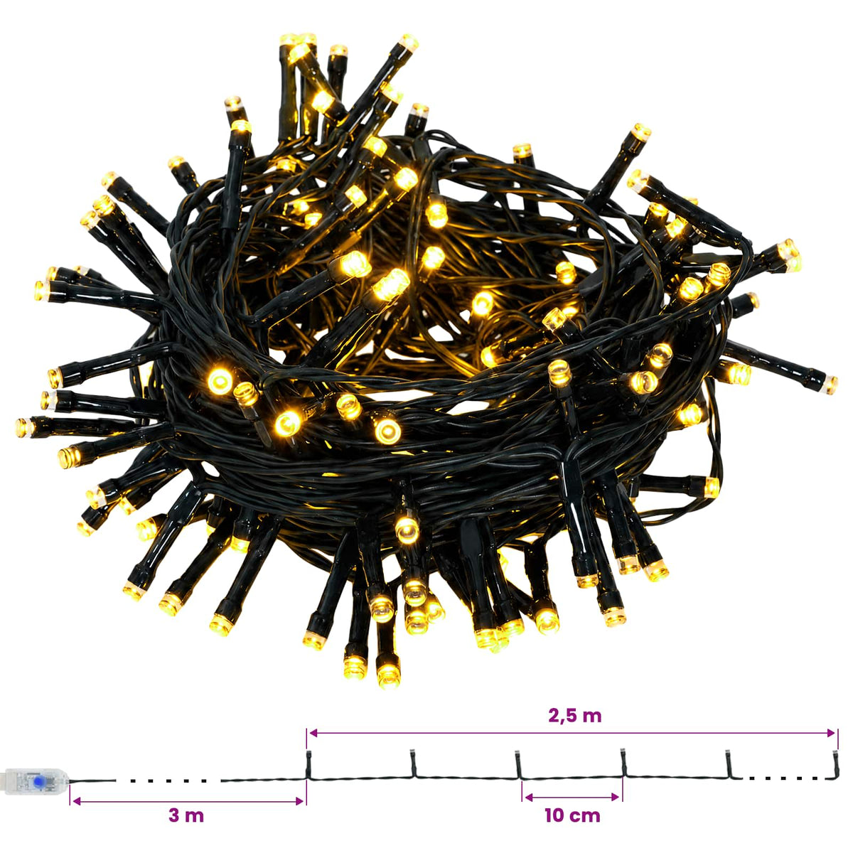 Božićni vijenac Zelena i bijela Ø 50 cm PVC i PE 25 LED lampica