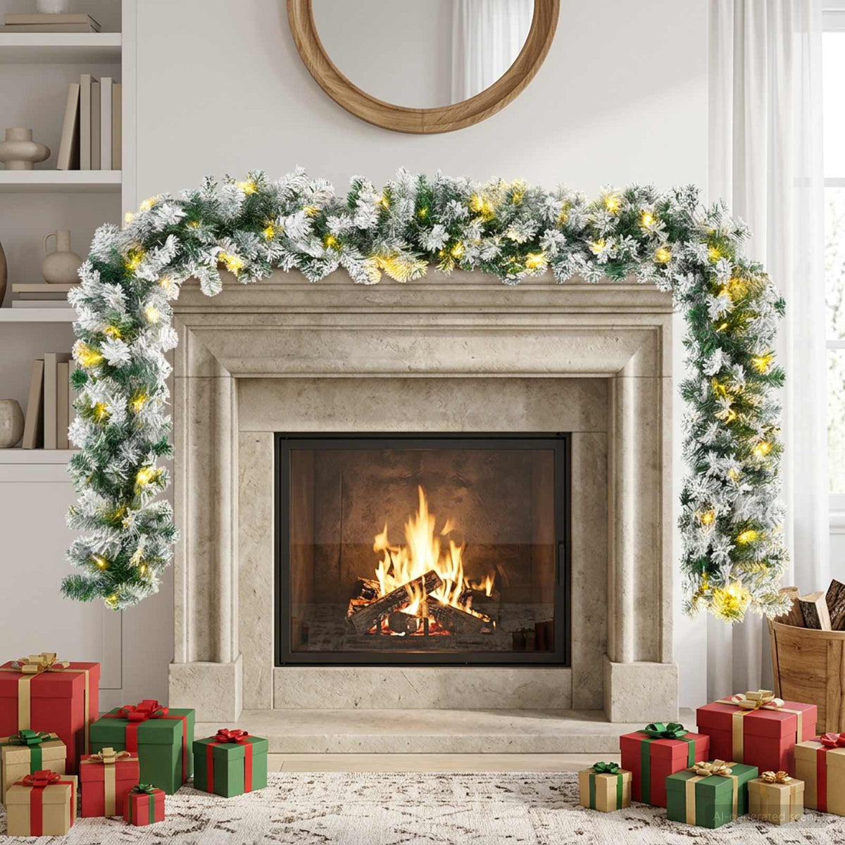 Božićni vijenci Zelena i bijela 270 cm PVC 50 LED lampica