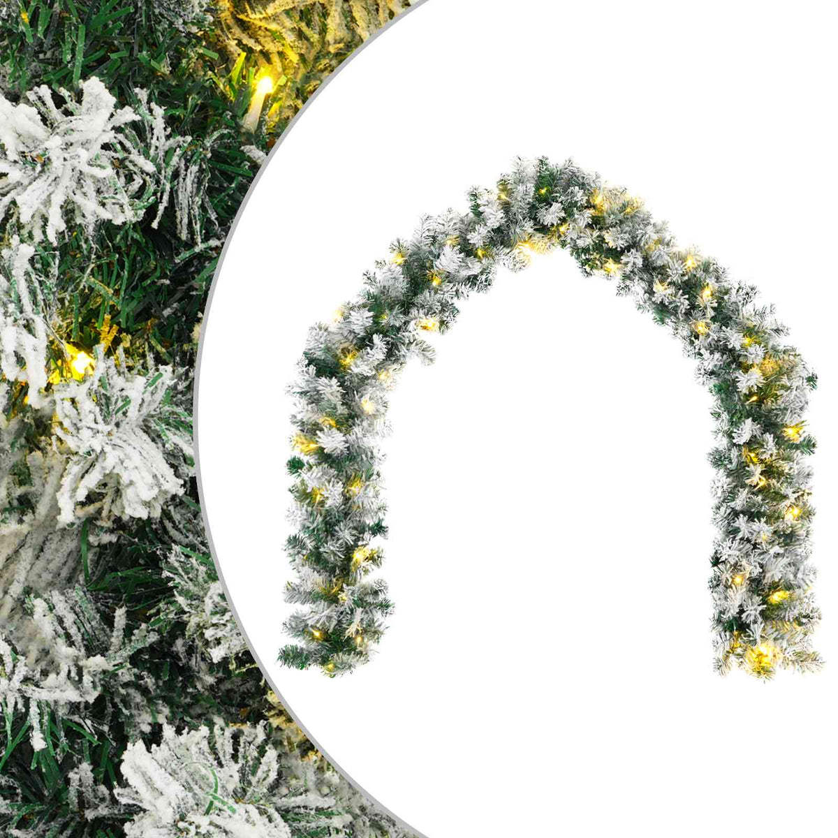 Božićni vijenci Zelena i bijela 270 cm PVC 50 LED lampica