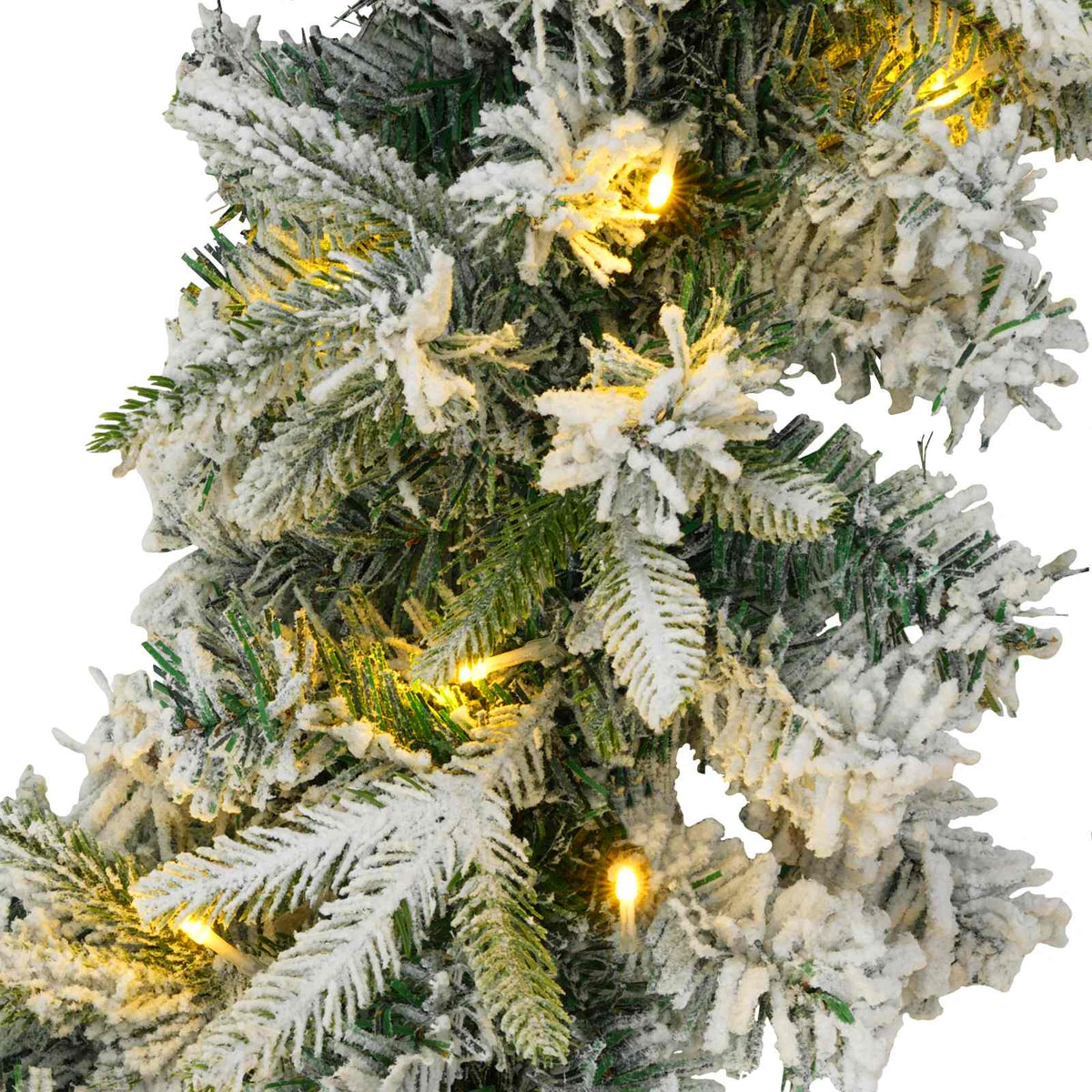 Božićni vijenci Zelena i bijela 270 cm PVC i PE 50 LED lampica