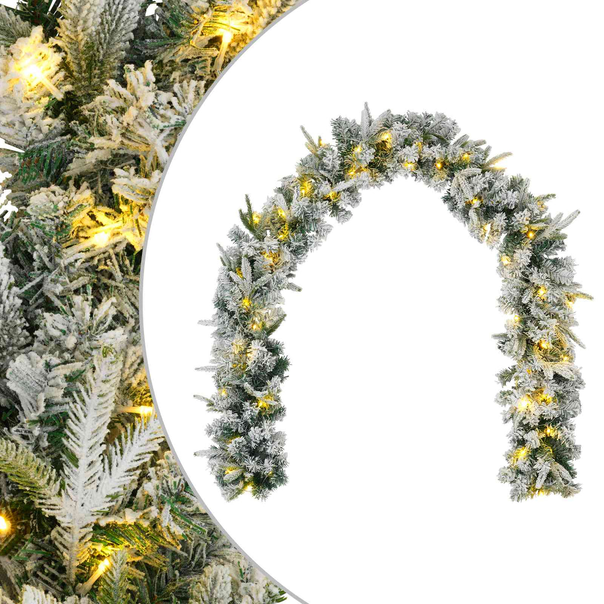 Božićni vijenci Zelena i bijela 270 cm PVC i PE 50 LED lampica