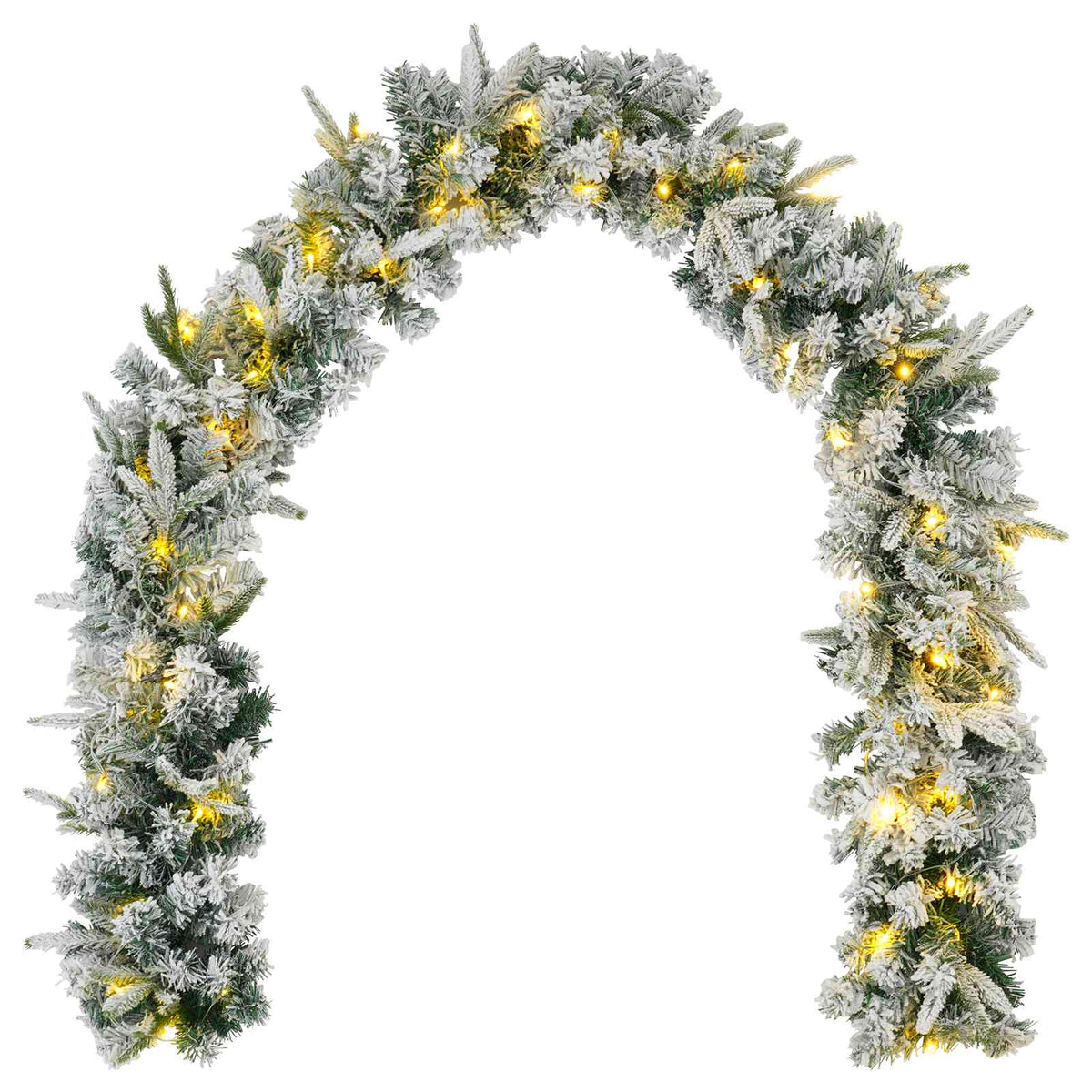 Božićni vijenci Zelena i bijela 270 cm PVC i PE 50 LED lampica