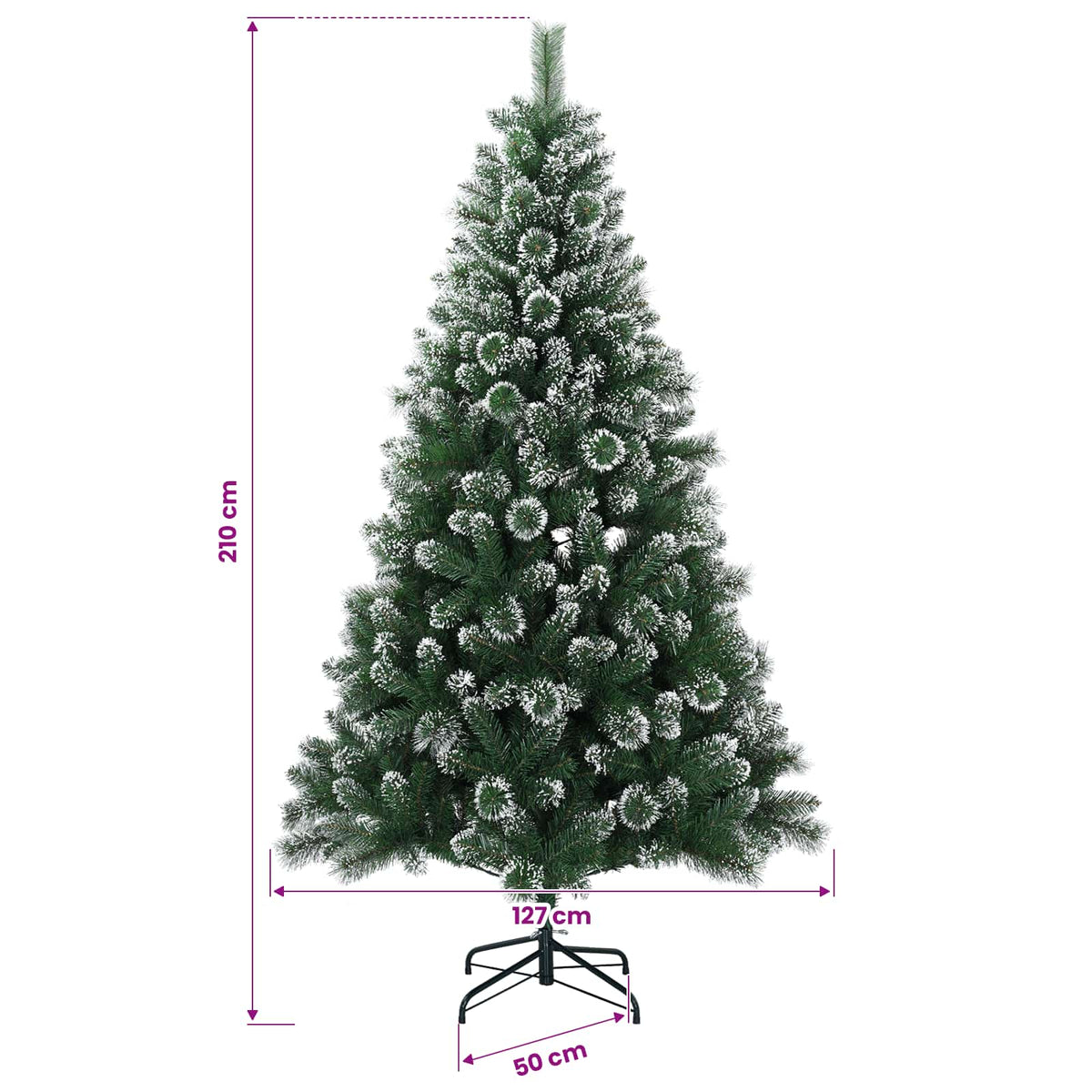 Umjetno božićno drvce 210 cm PVC i metal Zelena