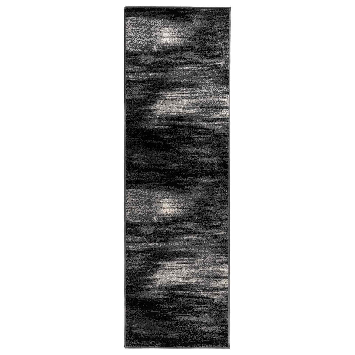 Trkački tepih FLORNES Tkani Crna Kistovi 80 x 300 cm PP 7 mm