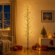 Božićno drvce s izgledom breze Crna 47 x 210 cm Čelik