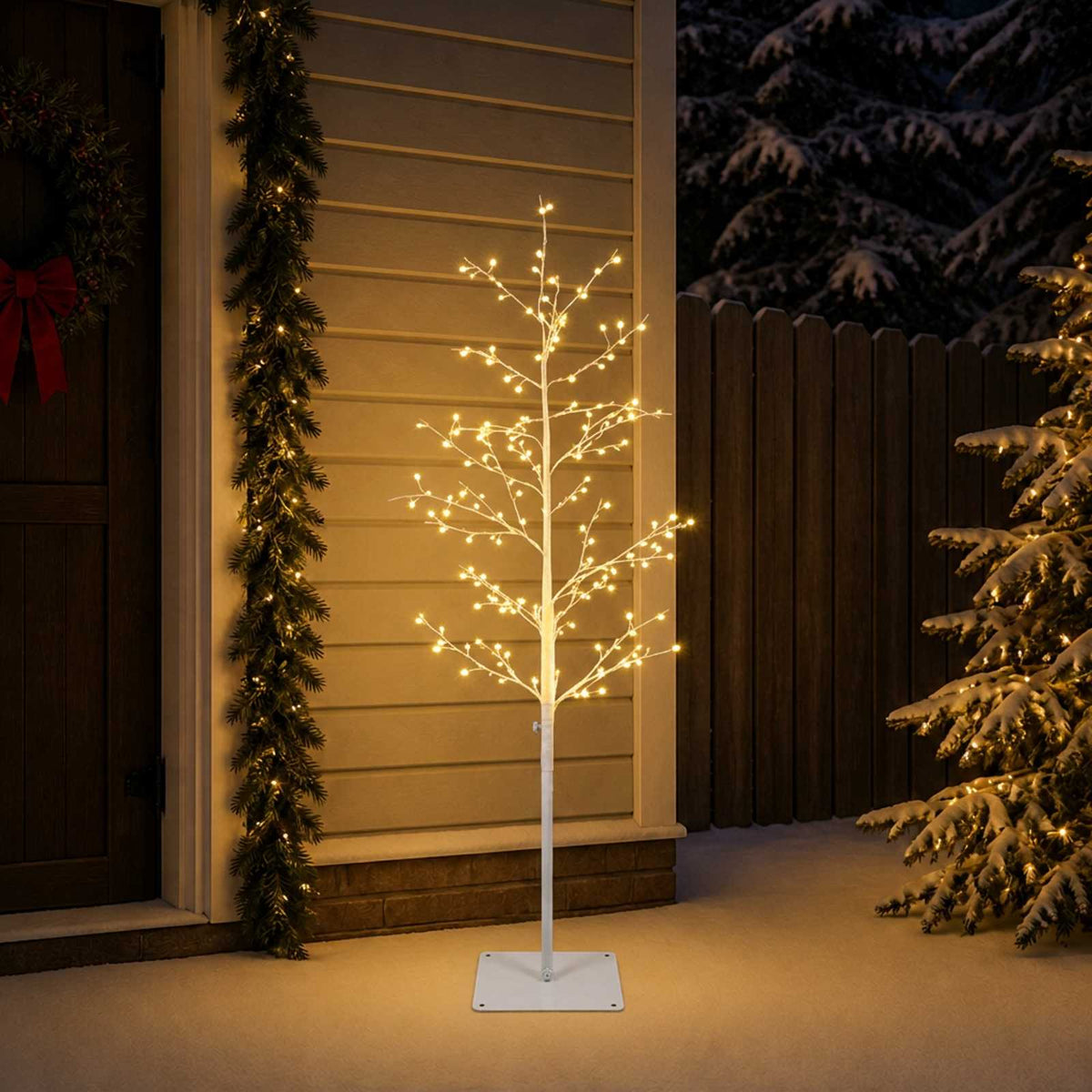 Božićno drvce s izgledom breze Bijela 150 cm Čelik