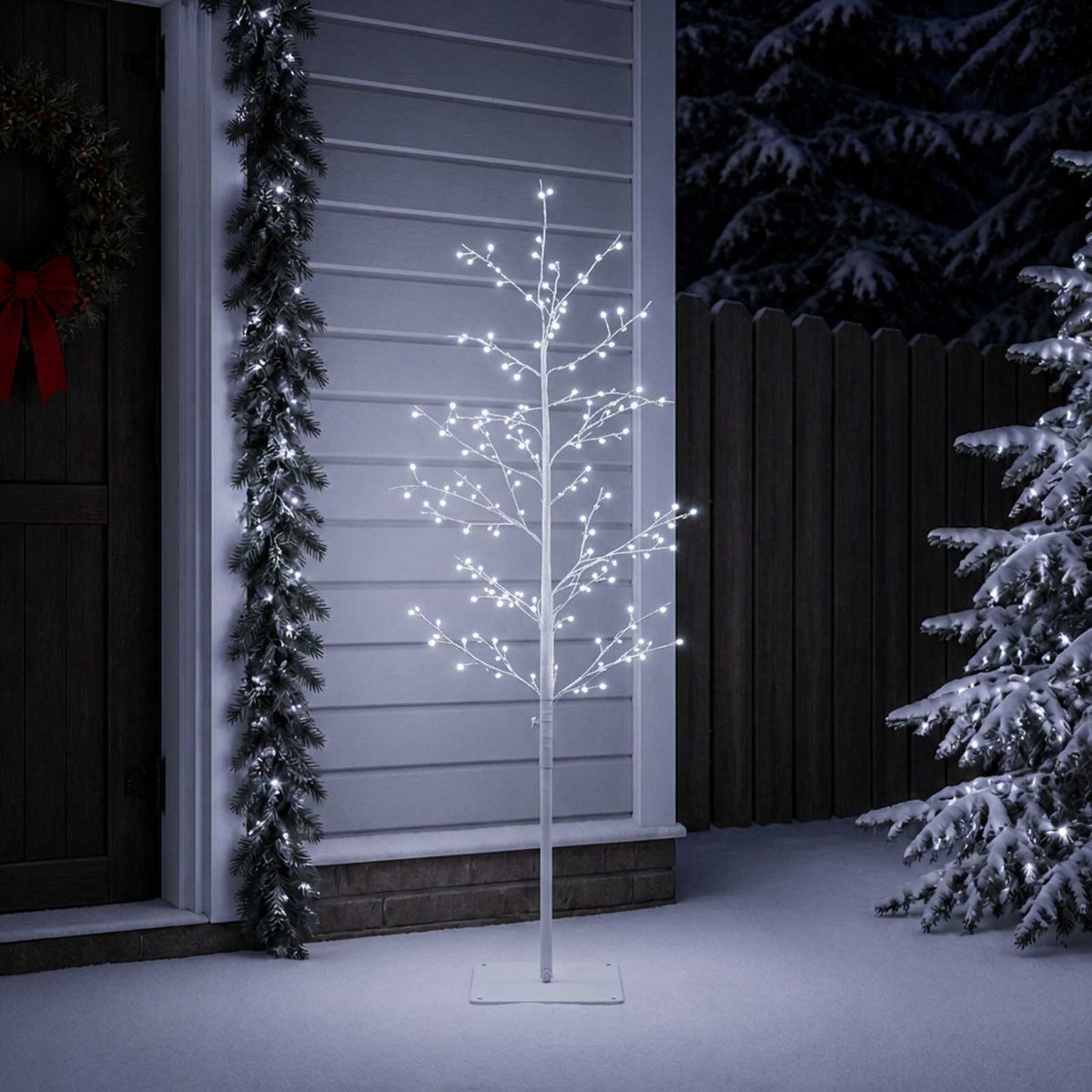 Božićno drvce s izgledom breze Bijela 150 cm Čelik