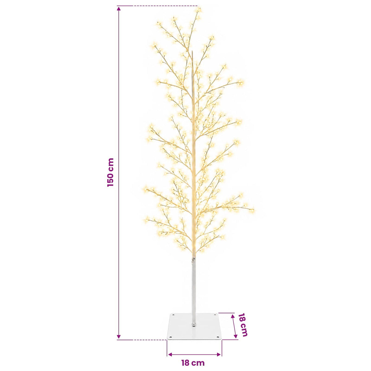 Božićno drvce s izgledom breze Bijela 150 cm Čelik