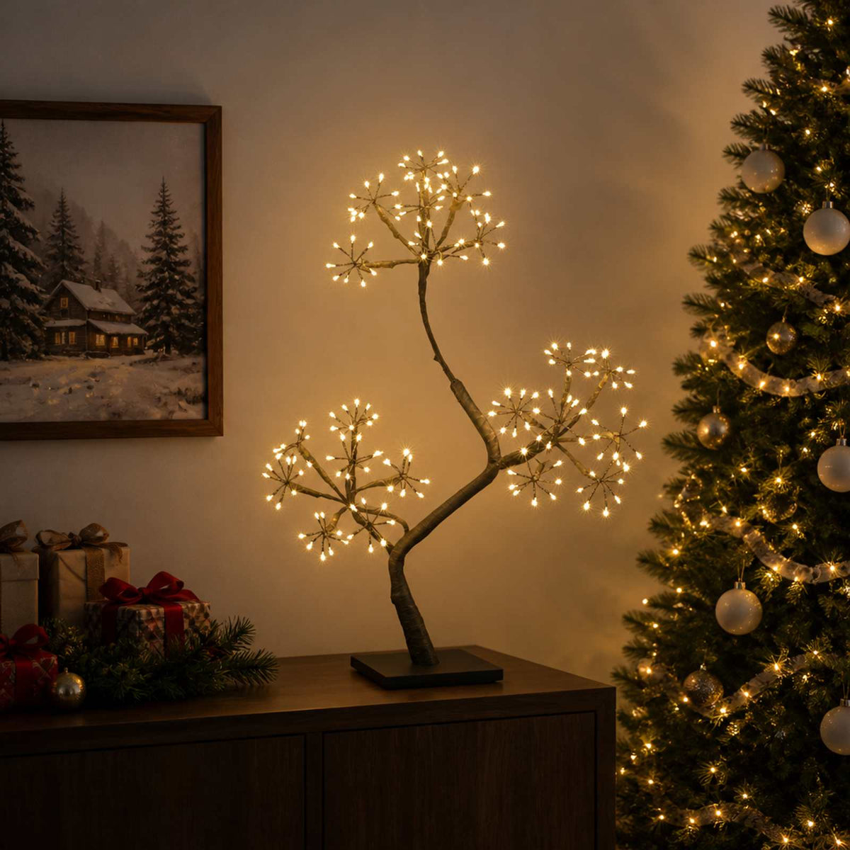 LED božićno drvce u obliku slova S 2 kom. Bijela