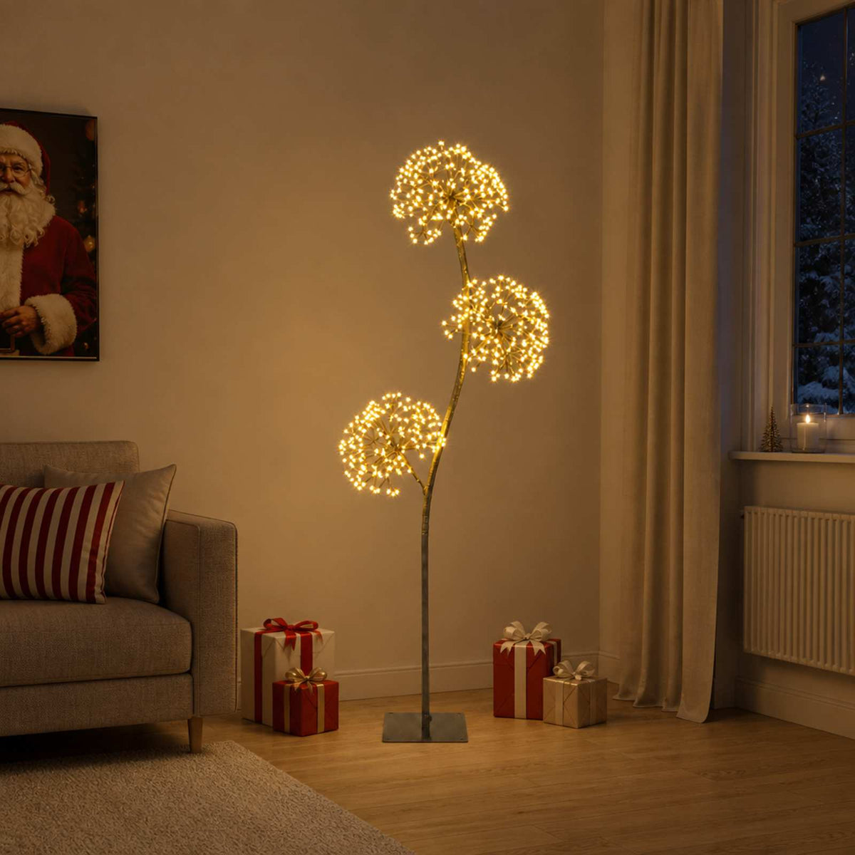 LED božićno drvce u obliku slova S 2 kom. Bijela