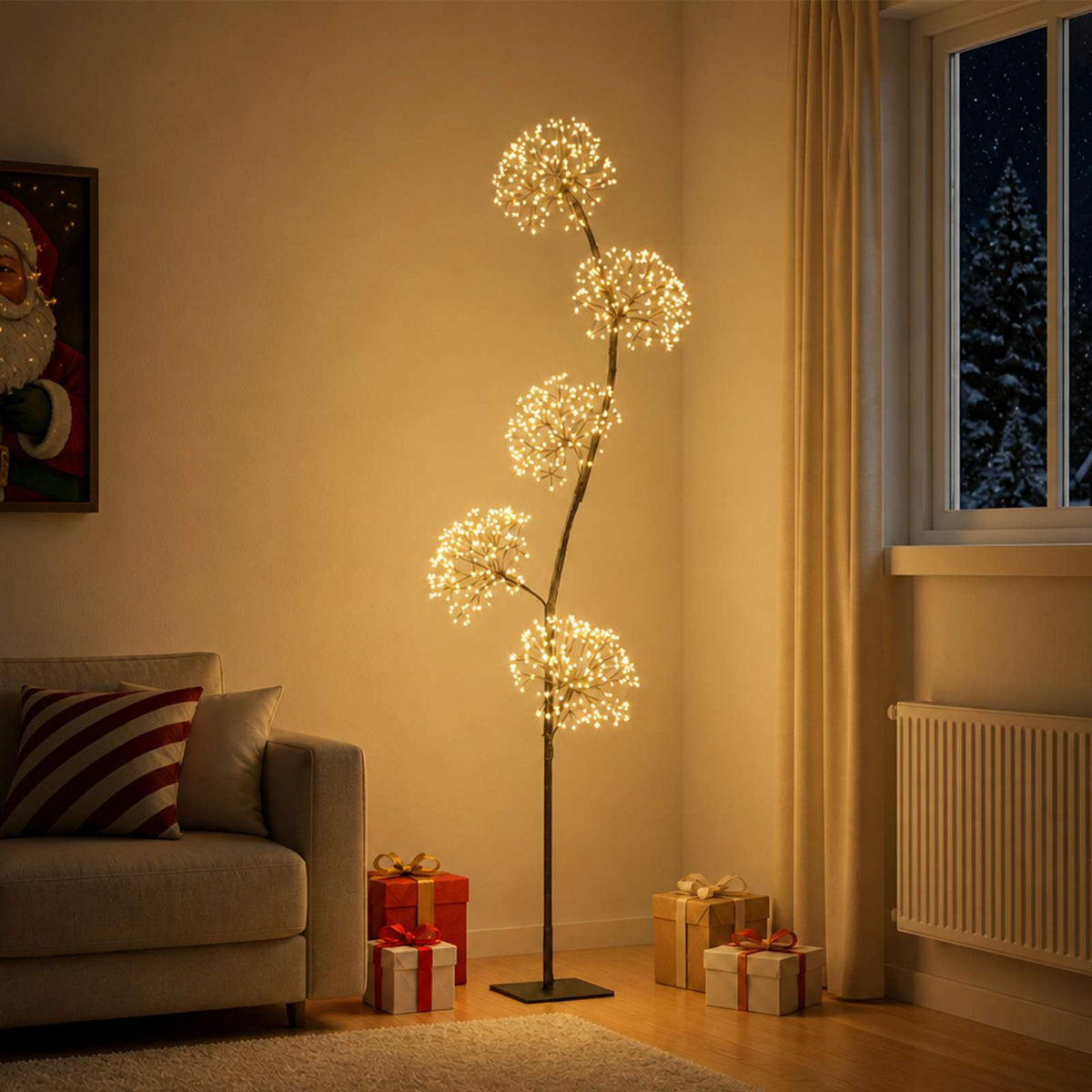 LED božićno drvce u obliku slova S 2 kom. Bijela