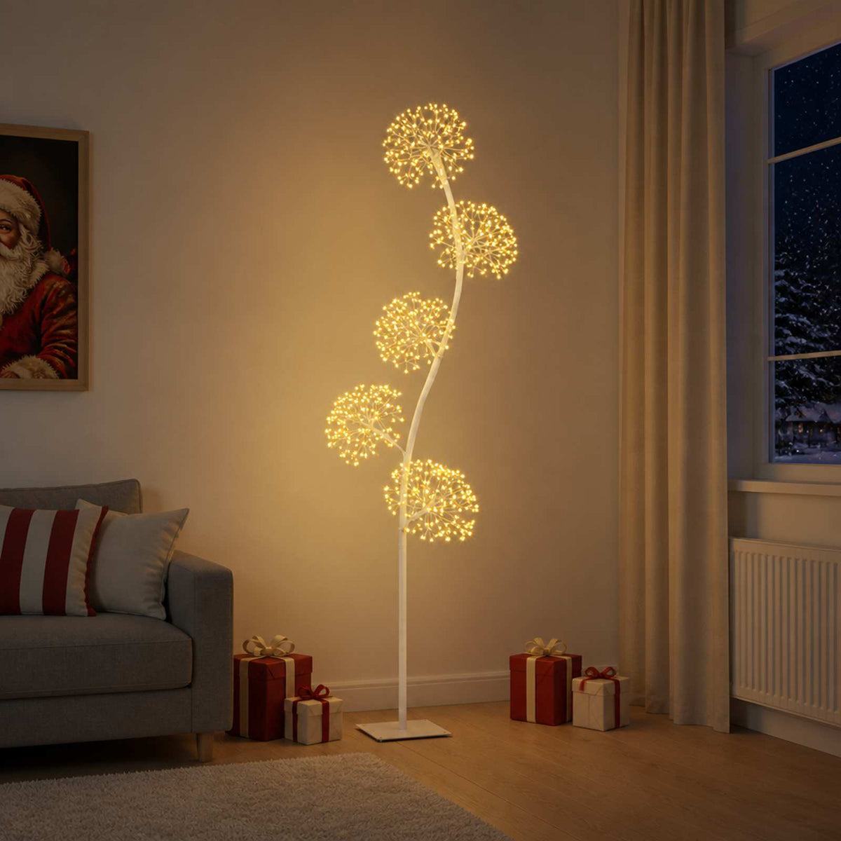 LED božićno drvce u obliku slova S 2 kom. Bijela
