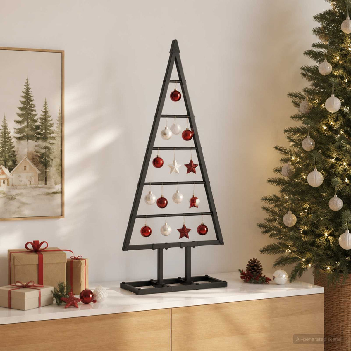 Metalna božićna jelka KUOPIO 60 cm Metal Crna