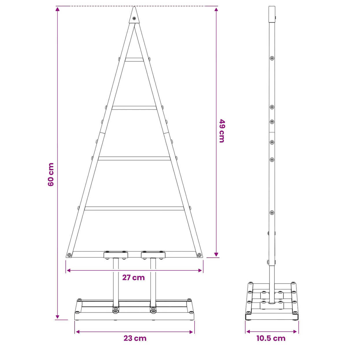 Metalna božićna jelka KUOPIO 60 cm Metal Crna