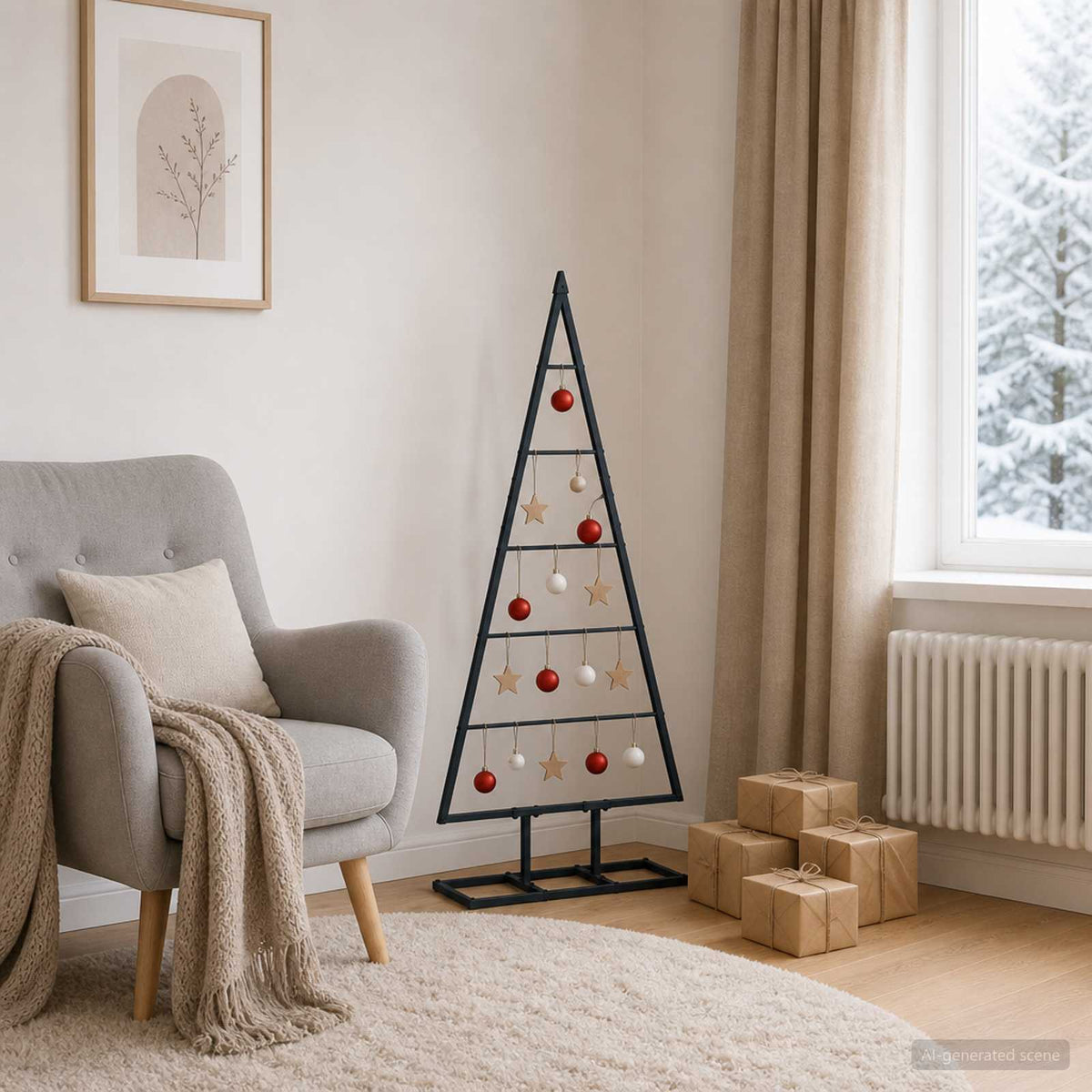 Metalna božićna jelka KUOPIO 125 cm Metal Crna