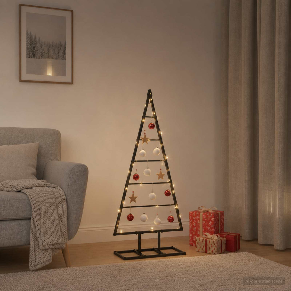 Metalna božićna jelka KUOPIO 125 cm Metal Crna