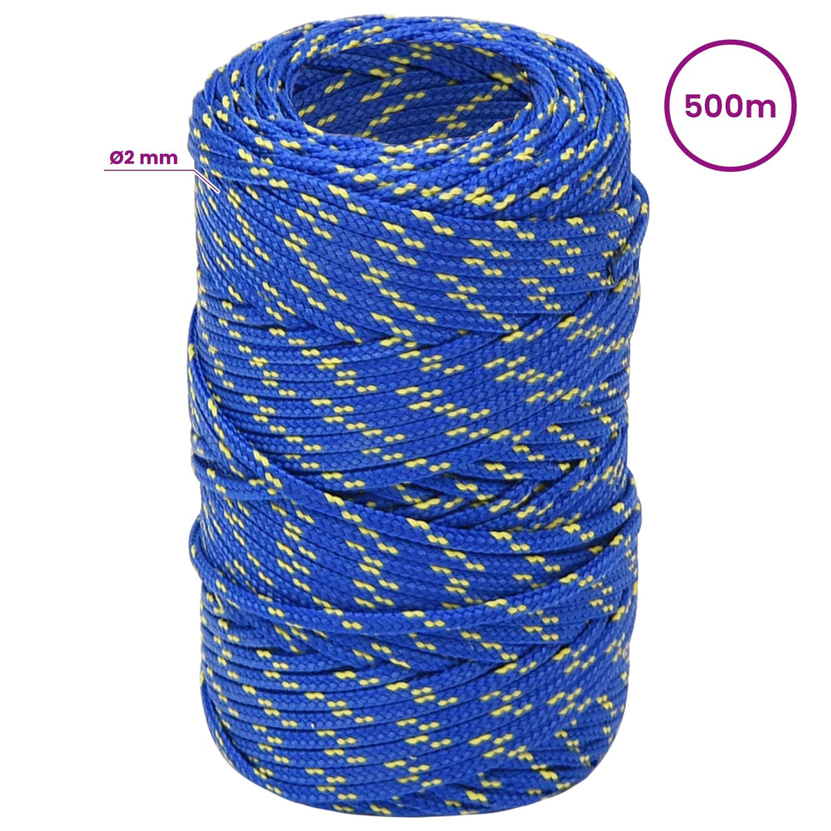 Višenamjensko pomoćno uže 2 mm 500 m Plava PP