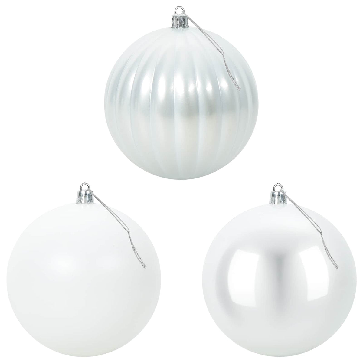 Set božićnih kuglica XXL 3 kom. Bijela Ø 25 cm Plastika