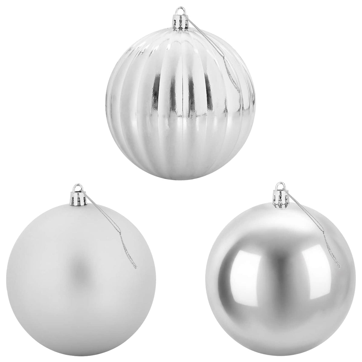 Set božićnih kuglica XXL 4 kom. Srebrna Ø 20 cm Plastika