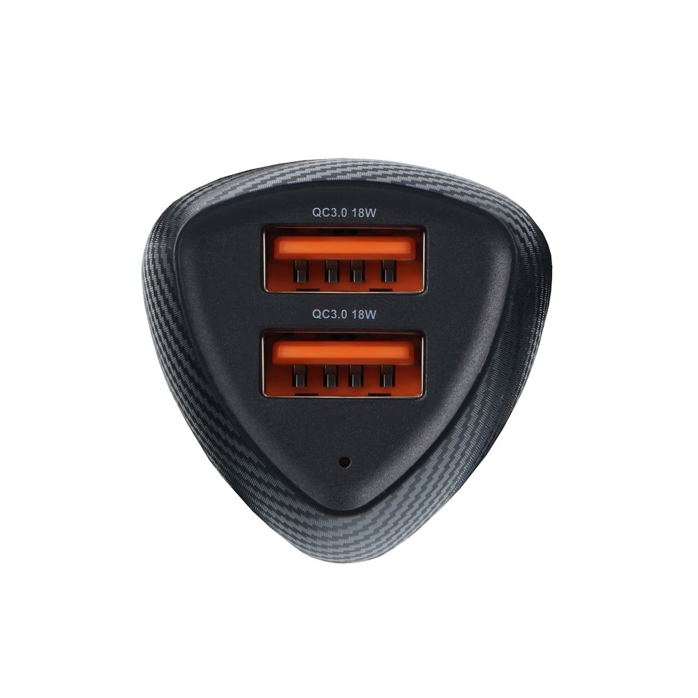 FORCELL CARBON auto punjač USB QC 3.0 18W + USB QC 3.0 18W CC50-2A36W crni (Ukupno 36W)