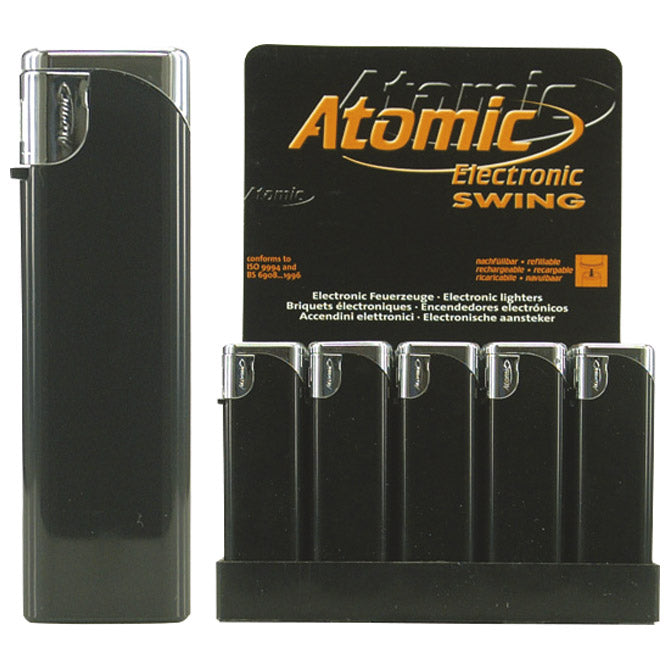 Upaljač elektronski sjajni atomic swing trober 3622200 crno/srebrni