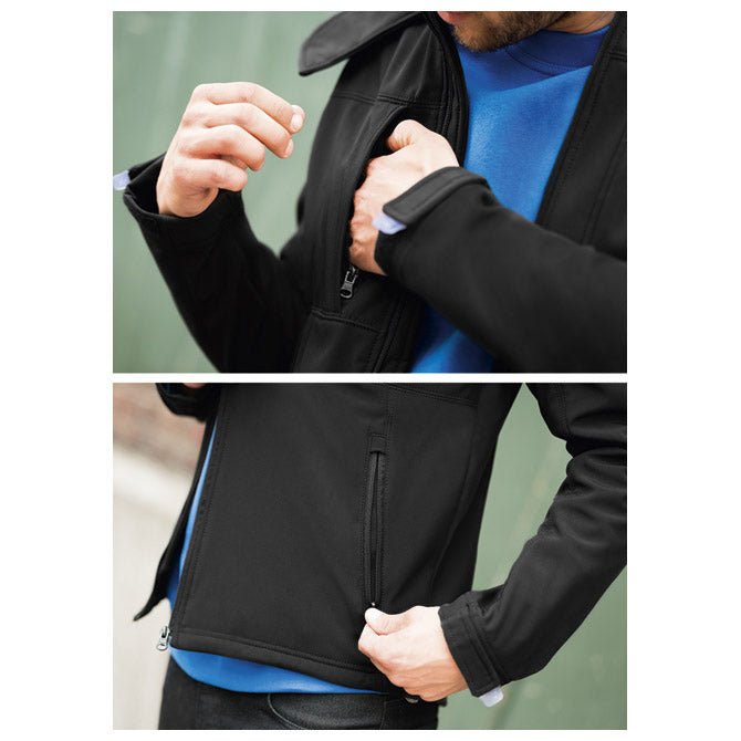 JAKNA Z ZADRGO MOŠKI B&C HOODED SOFTSHELL ČRNA 3XL