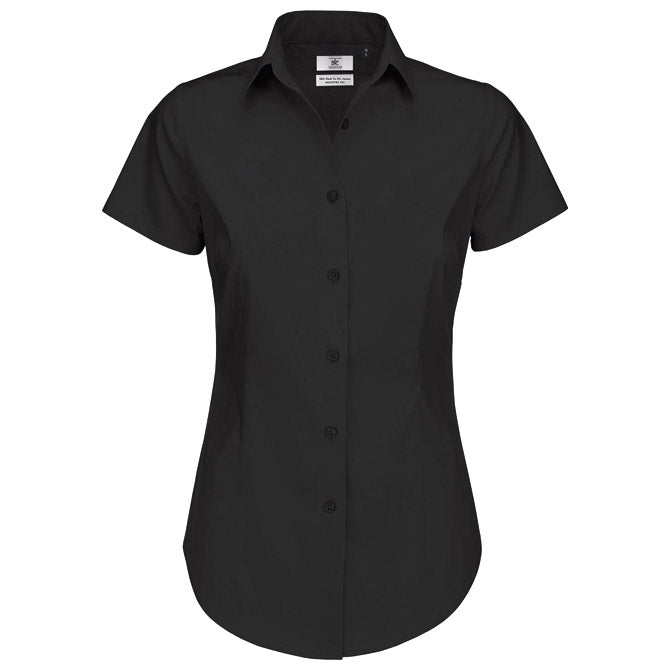 KOŠULJA ŽENSKA KRATKI RUKAVI B&C BLACK TIE 135G CRNA L-EOL!!