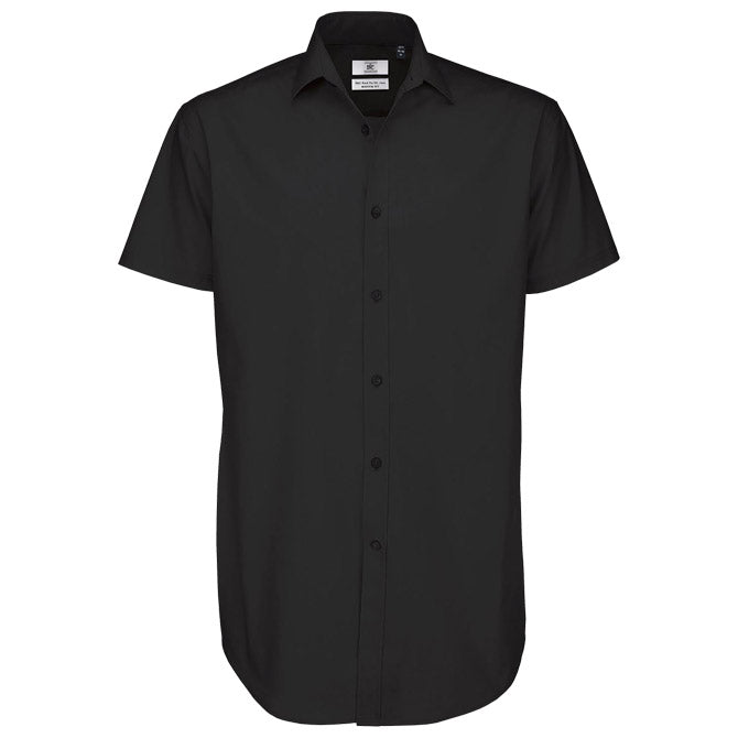 KOŠULJA MUŠKA KRATKI RUKAVI B&C BLACK TIE 135G CRNA 2XL-EOL!!