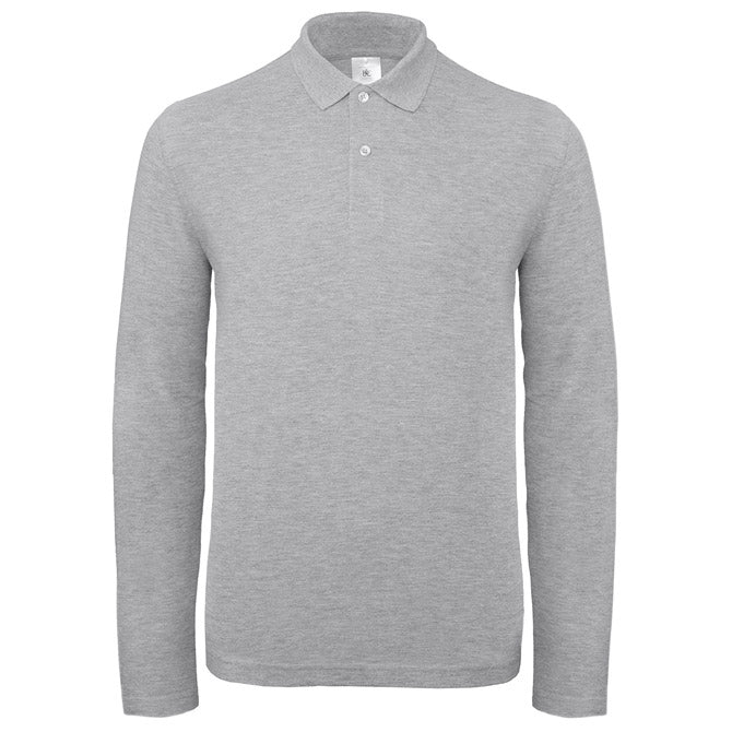 MAJICA DUGI RUKAVI POLO B&C ID.001 LSL 180G SVIJETLO SIVA M