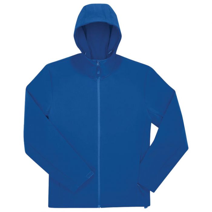 JAKNA ZIP MUŠKA B&C HOODED SOFTSHELL AZURNO PLAVA 3XL * DO ISTEKA ZALIHA