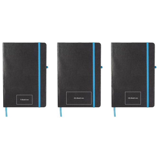 NOTES A5 CRTE 80L ŠAMOA S GUMICOM CUXHAVEN EASY 037914 CRNO/SVIJETLO PLAVI