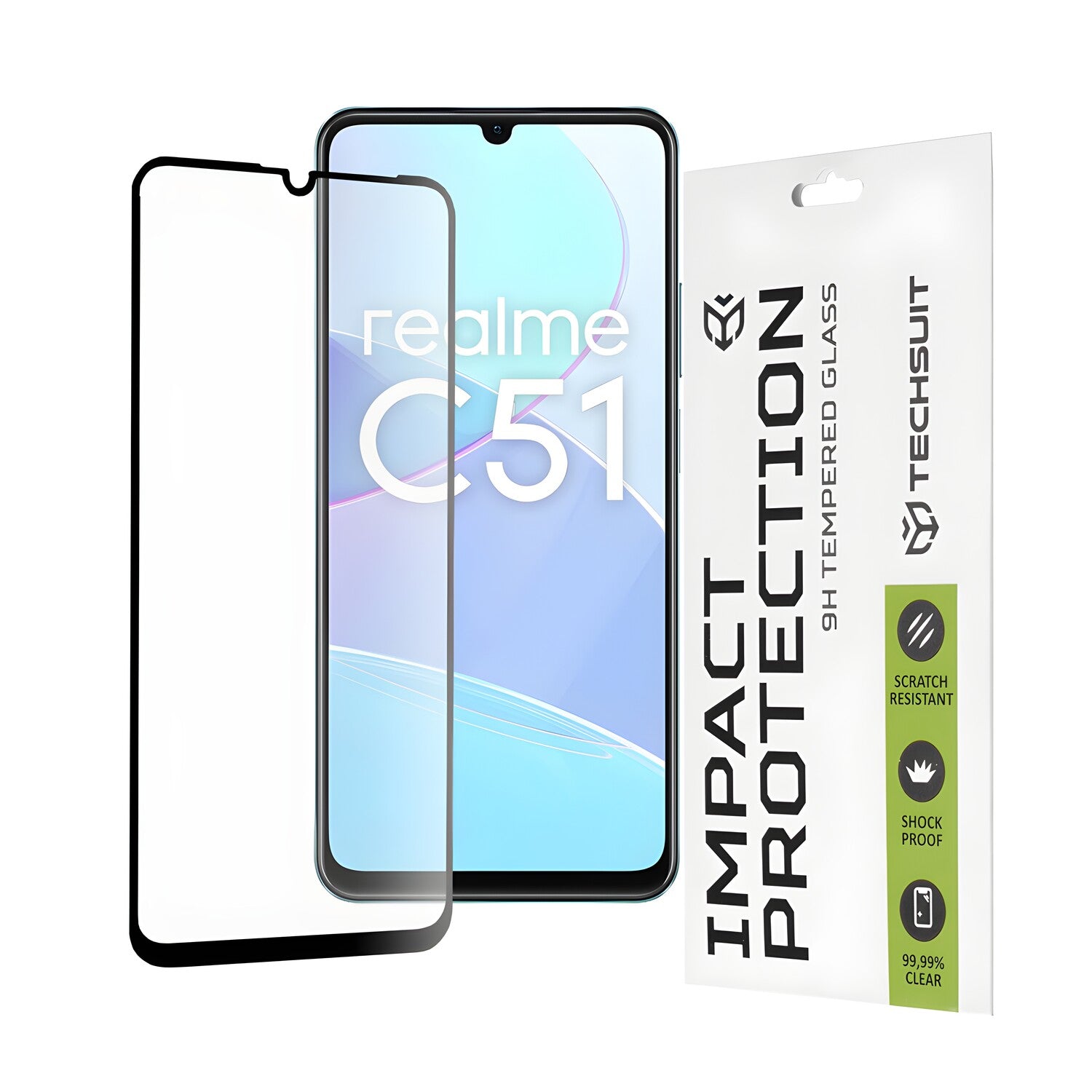 Techsuit zaštitno celoplošno staklo 111D za Realme C51/Note 50 - Crna KP30904