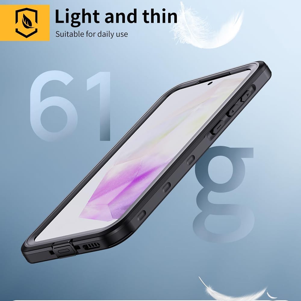 ShellBox – Vodootporna IP68 360° maska za Samsung Galaxy A35 5G – Crna