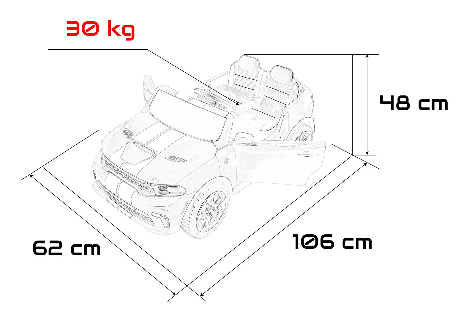 Licencirani auto na akumulator Dodge Durango - plavi