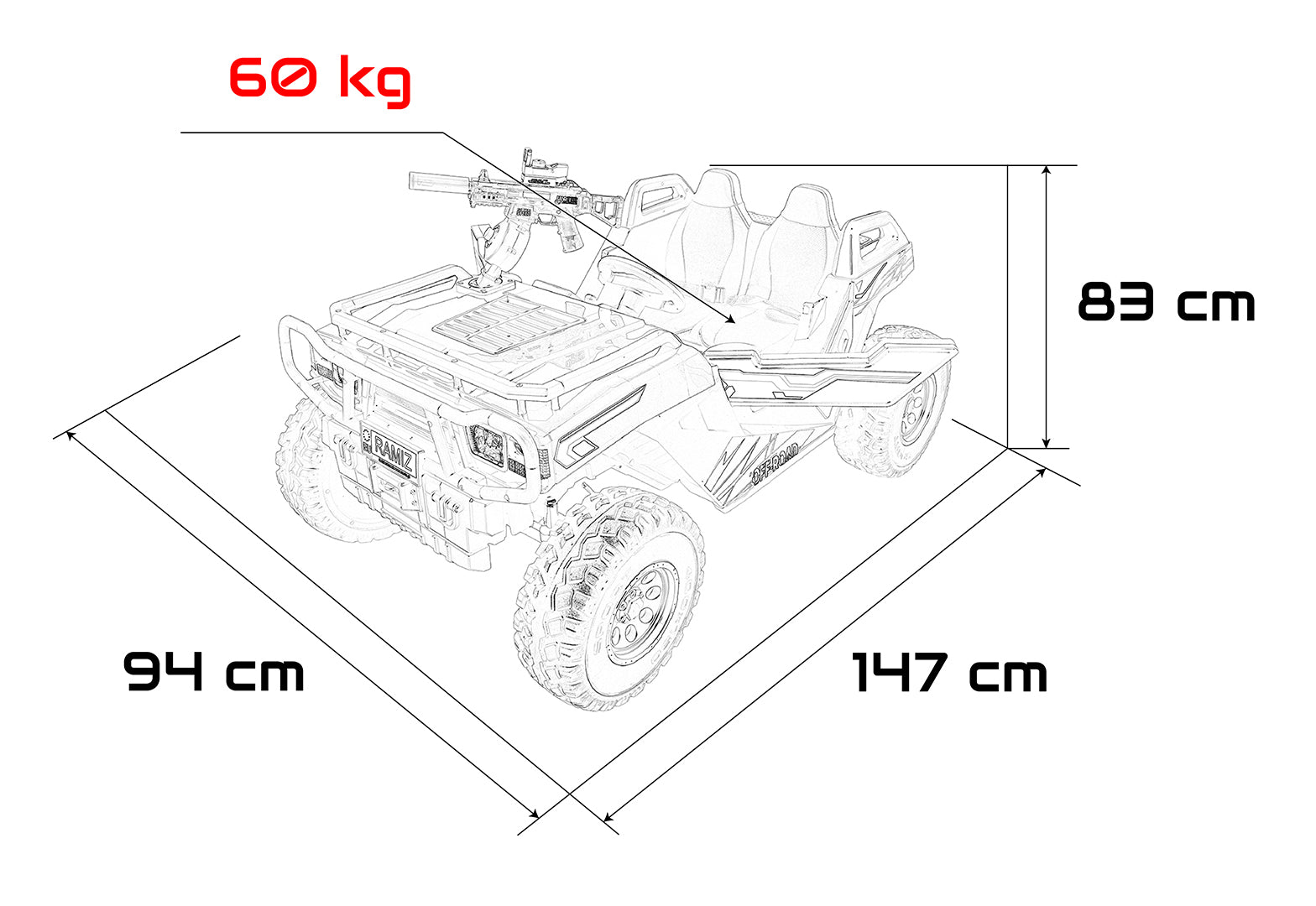 Buggy na akumulator PROSPECTOR 4x4 STRONG - dvosjed - rozi