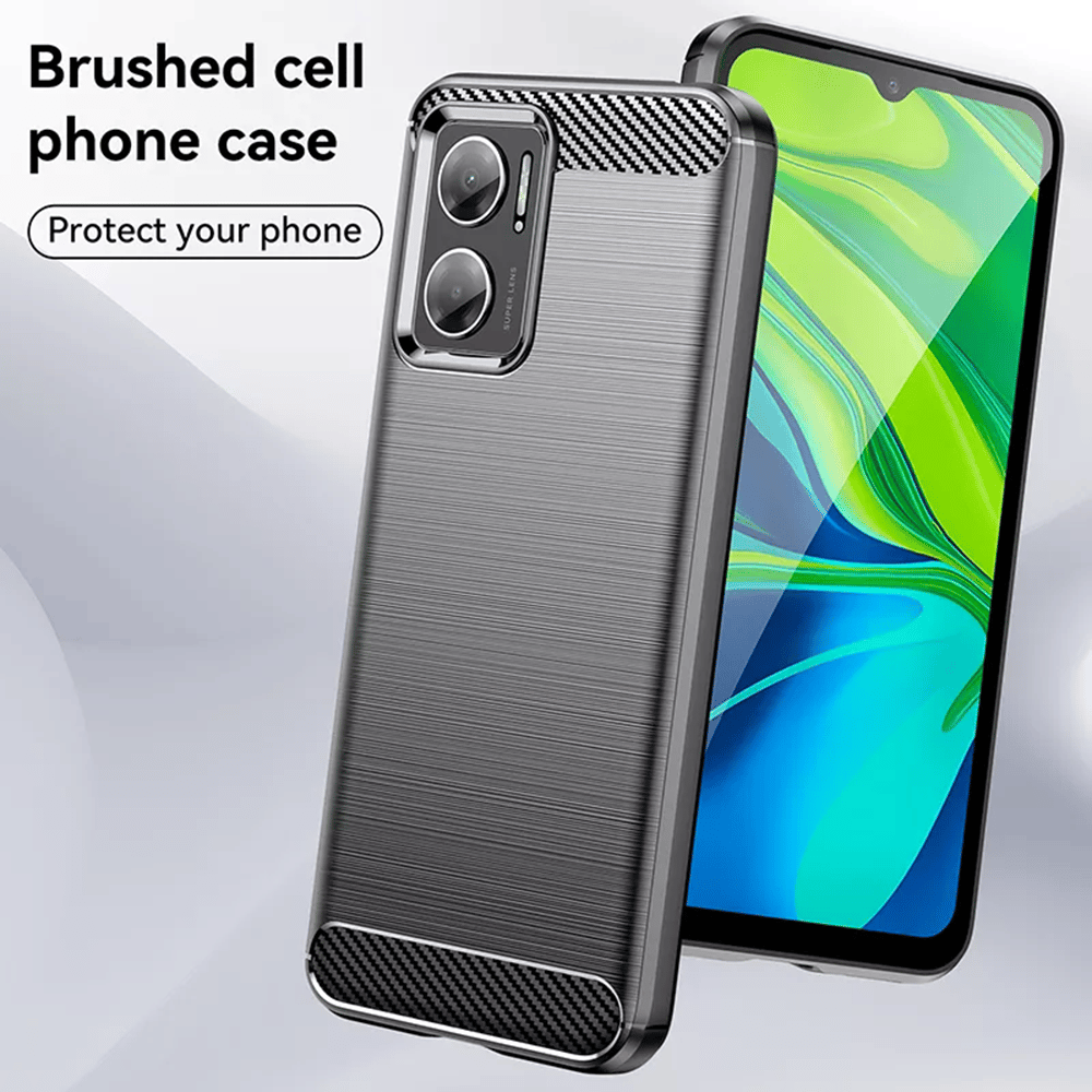 Techsuit - Carbon Silicone maska za Xiaomi Redmi 10 5G - crna