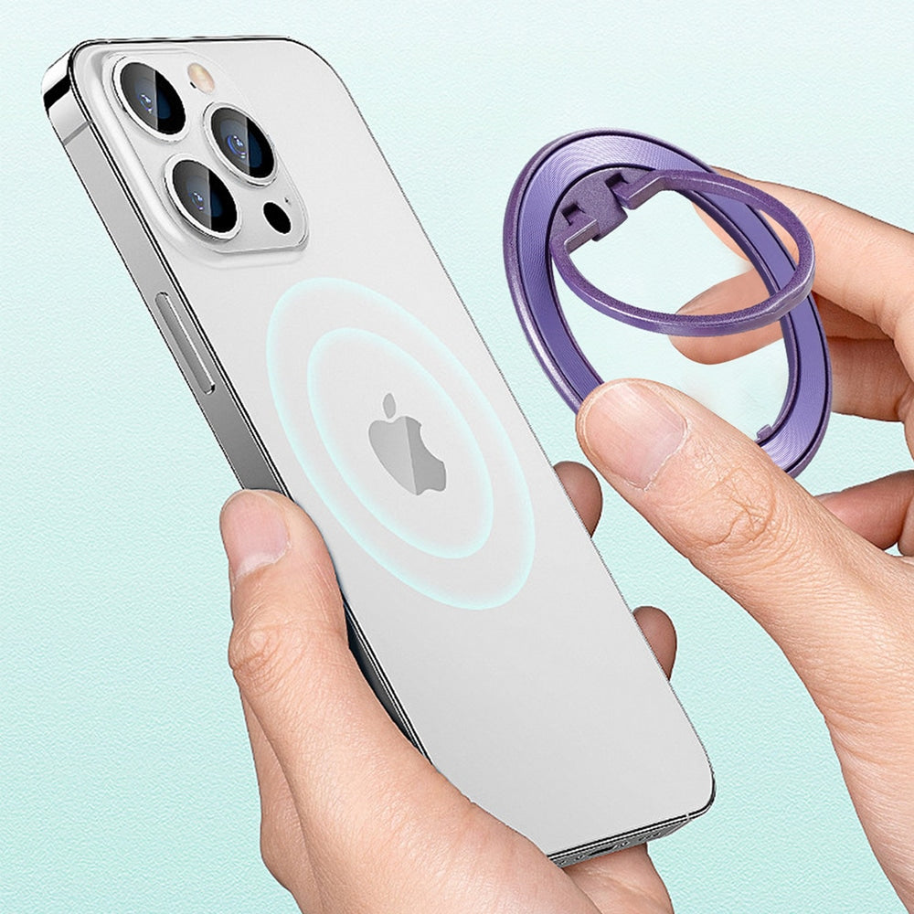 Techsuit – MagSafe telefonski prsten (MPR2) – Okrugli oblik- aluminijska legura – Srebrna/ružičasta