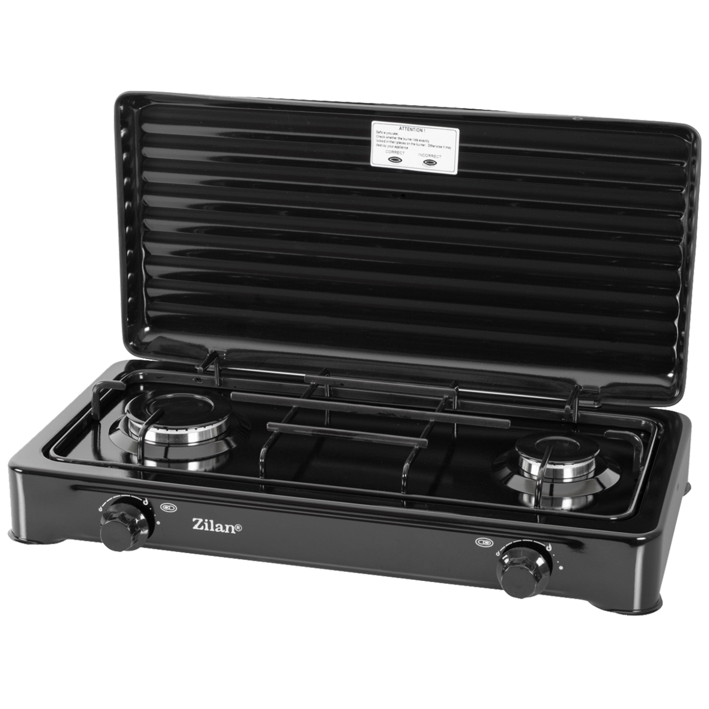 Zilan Plinski rešo sa 2 plamenika, 1600 W, crna - ZLN0025/BK