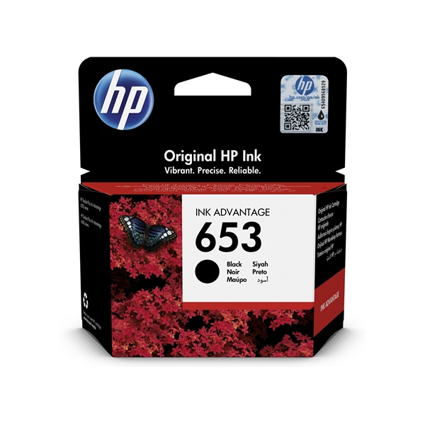 HP 653 Black Original Ink Advantage Cartridge spremnik s tintom 1 kom Standardni prinos Crno