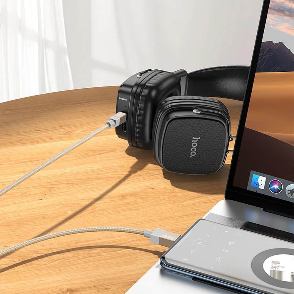 Audio AUX kabel Jack 3.5 mm (muški) na USB C (muški) Hoco 1 m UPA32B crni