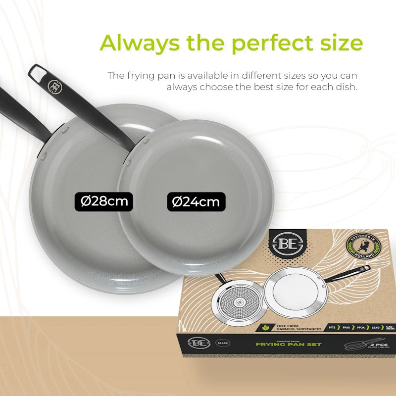 BE Living Set 2 tave Essential Black 24-28 cm