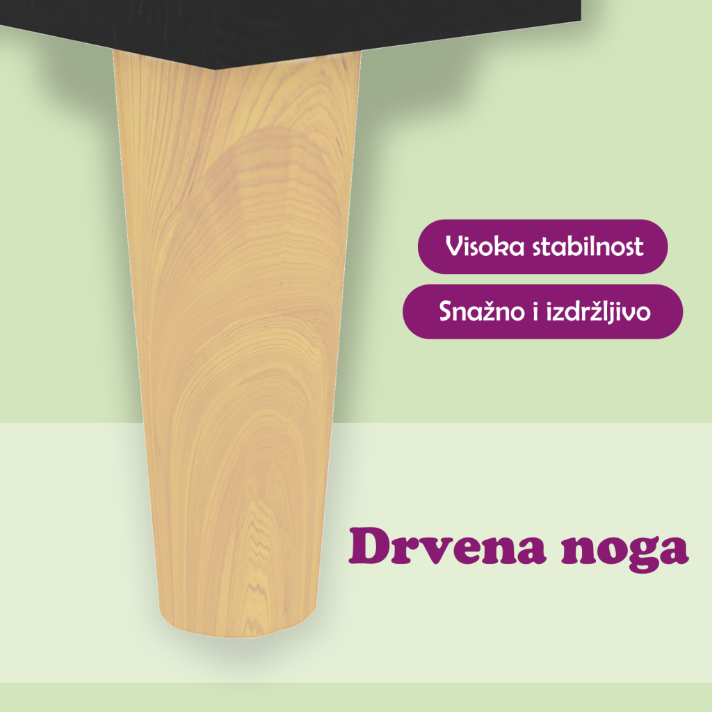 Stolić za kavu crni 60 x 60 x 30 cm od iverice
