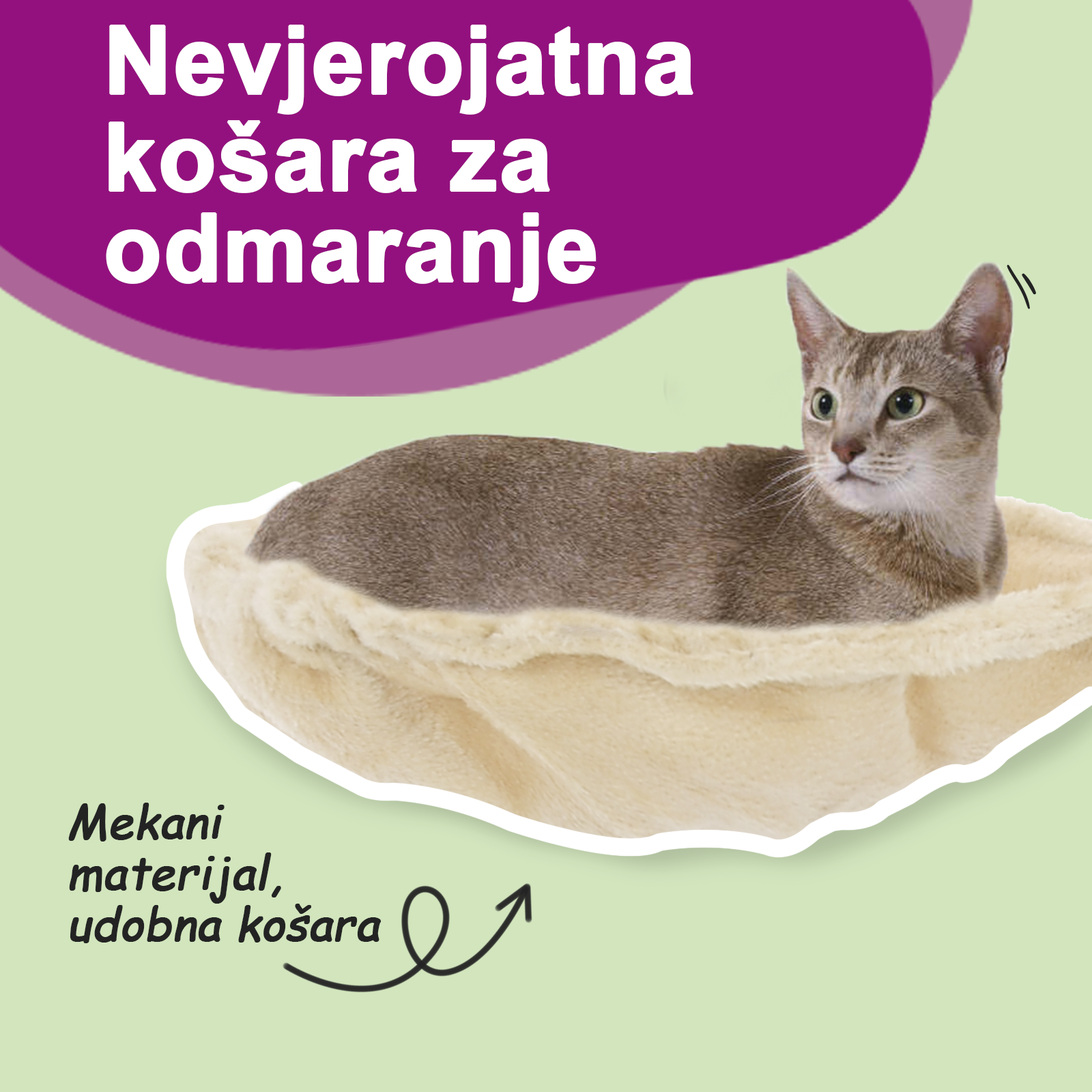 Penjalica za mačke sa stupovima za grebanje krem 70 cm