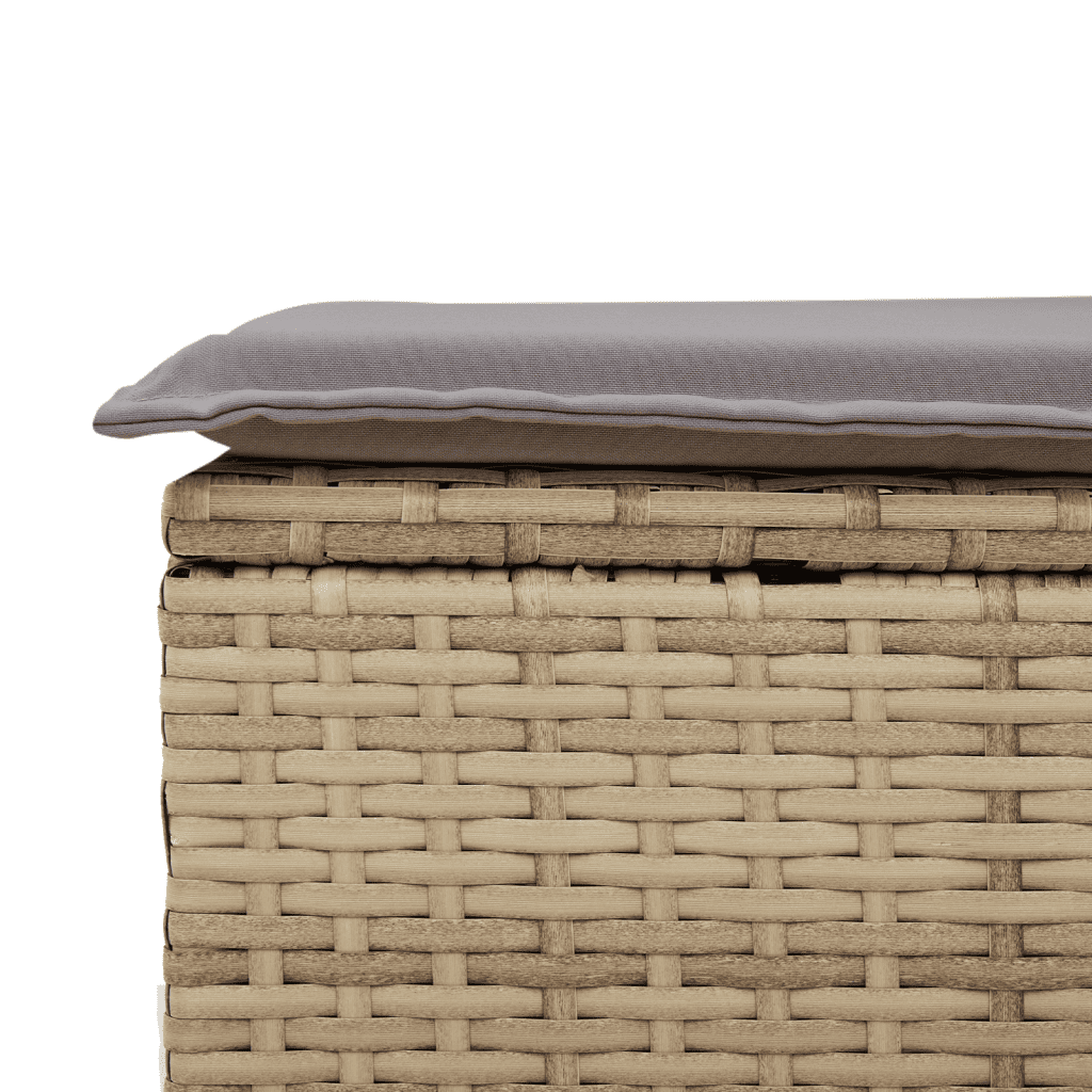 10-dijelni set vrtnih sofa s jastucima bež od poliratana 65.5 x 62 x 69 cm