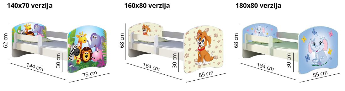 Dječji krevet ACMA s motivom, bočna wenge 160x80 cm 03 Racing Car