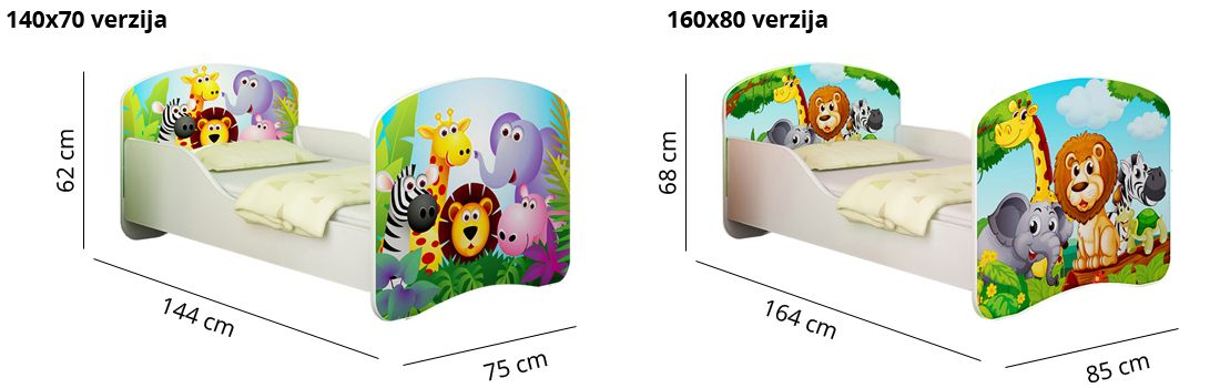 Dječji krevet ACMA s motivom + ladica 140x70 cm