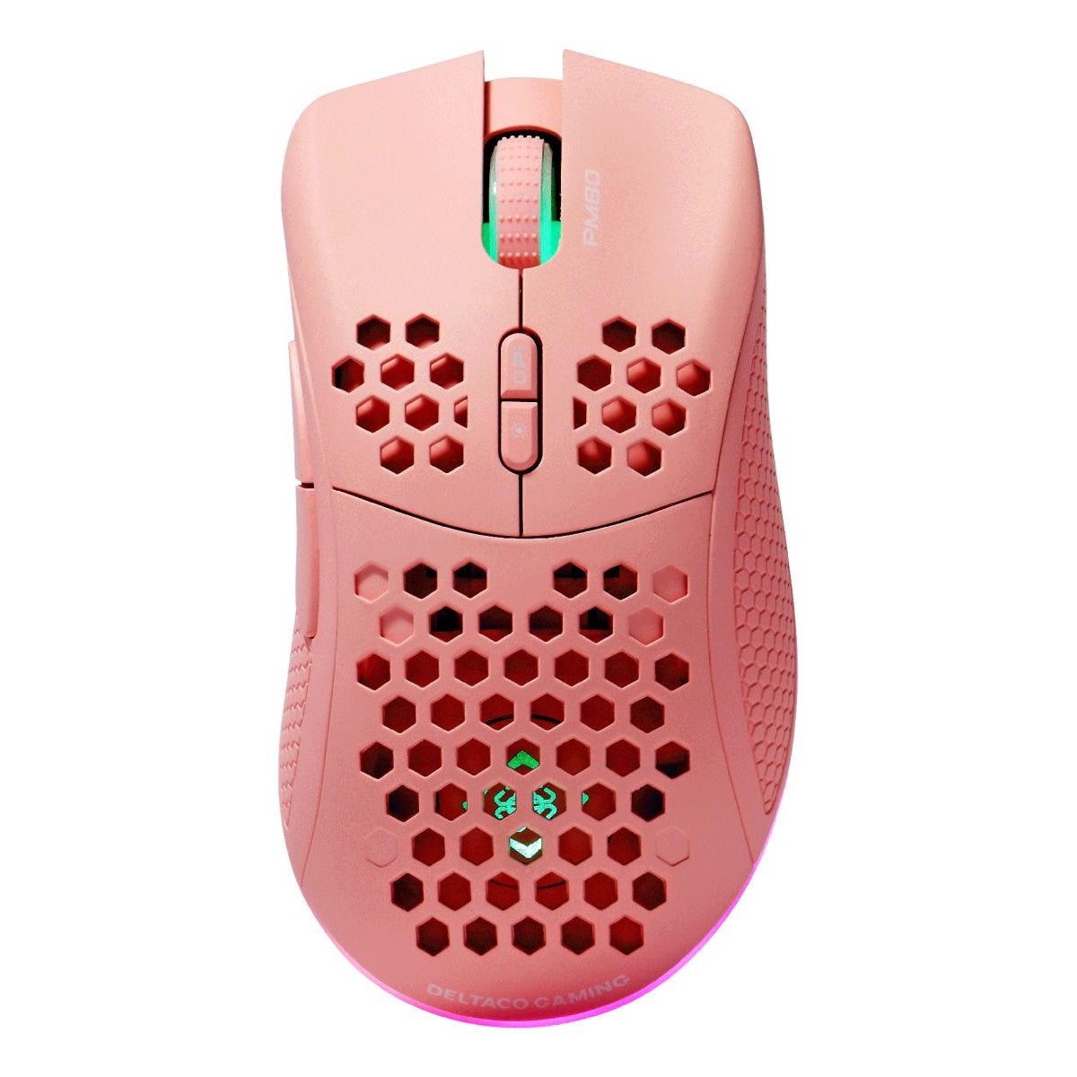 DELTACO GAMING Miš Wireless ultralight 70g weight, RGB, SPCP6651, 400-4800 DPI,1000 Hz, ROZA